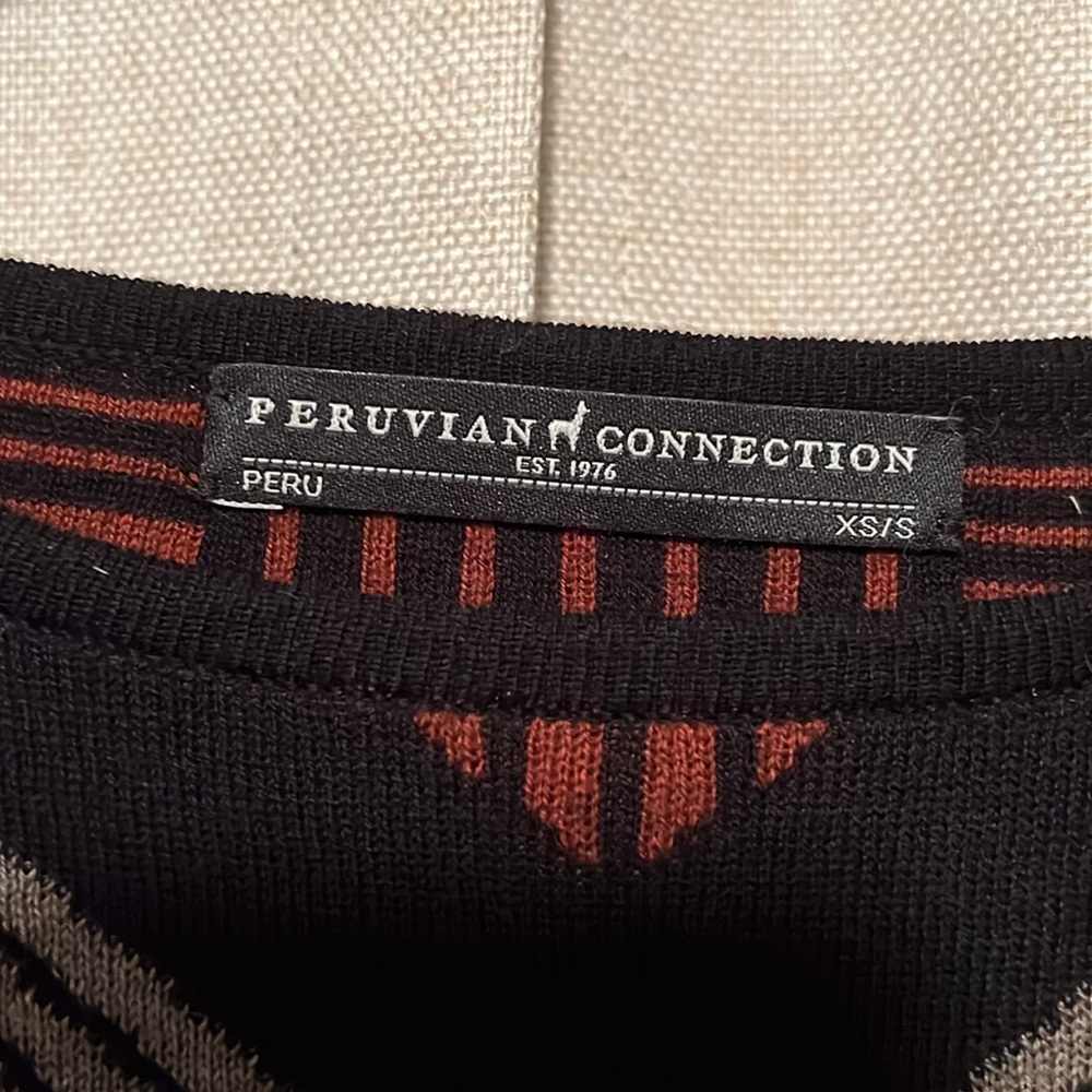 Peruvian Connection Delano Boxy Pima Top Size XS/S - Picture 2 of 3